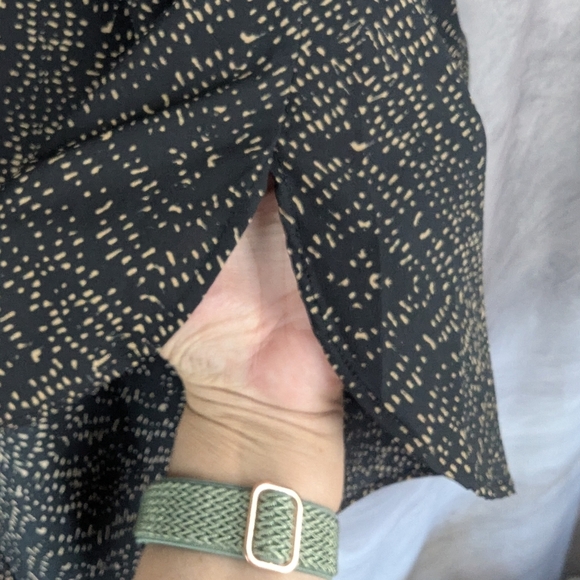 Lauren Ralph Lauren 2x Black And Tan Blouse V-neck No Collar - Picture 9 of 12